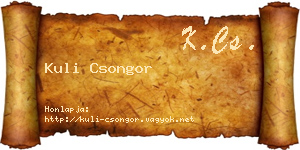 Kuli Csongor névjegykártya